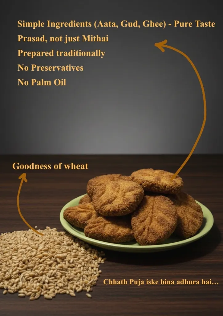 Simple Ingredients = Pure Taste Wheat flour Gud (jaggery) or sugar Ghee.webp